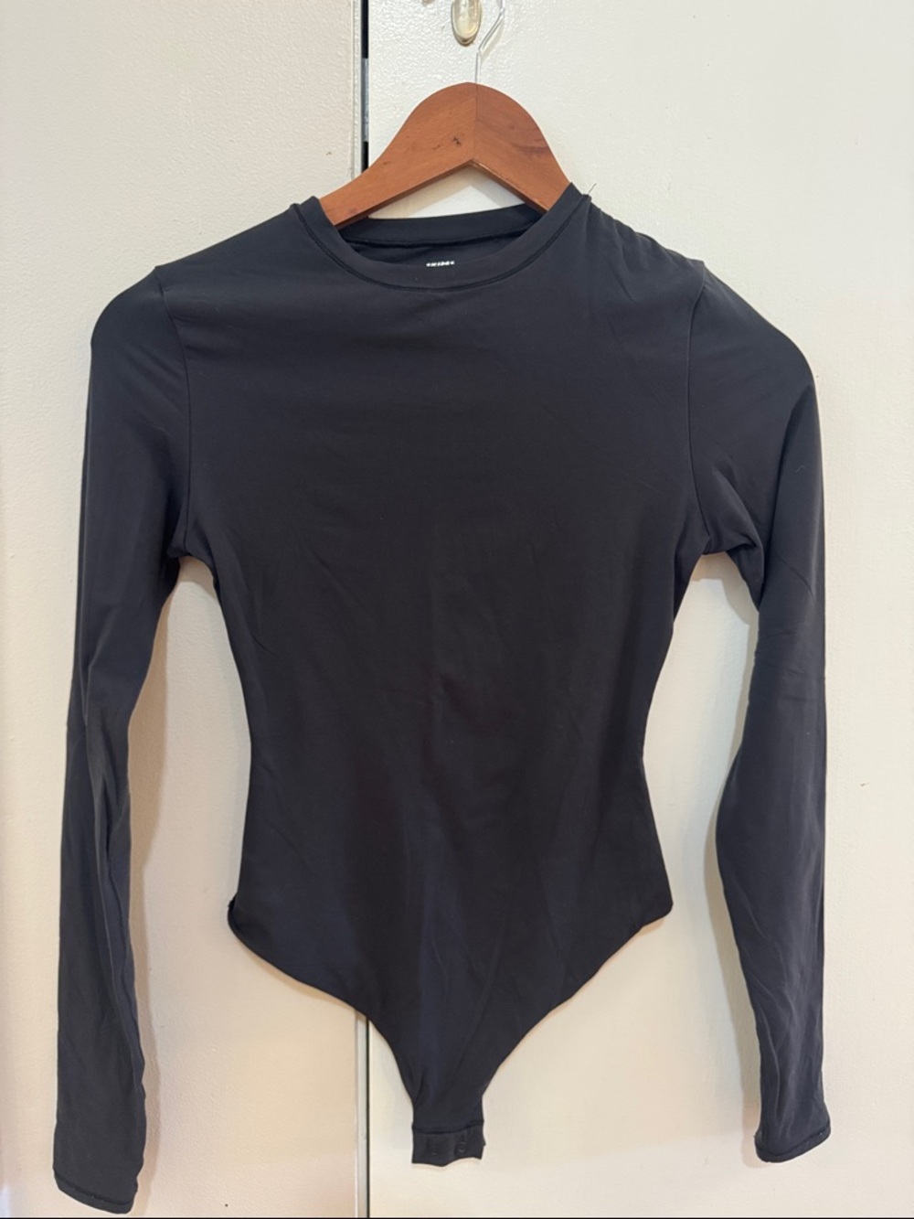 Skims Black Long-Sleeve Bodysuit